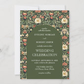 Trendy bloemen Art Nouveau William Morris bruiloft Kaart (Voorkant)