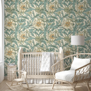 Trendy bloemen Cottagecore kunstwerk Natuurlijk Behang