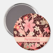 Trendy Bloemen Gepersonaliseerde Moderne Inspirivi Magneet (Voorkant / Achterkant)