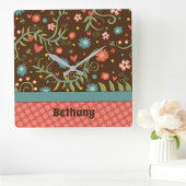 Trendy  Bloemen Gepersonaliseerde Unieke Klok