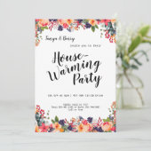 Trendy Bloemen Housewarming Party Uitnodiging (Staand voorkant)
