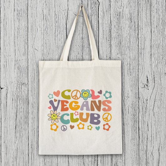 Trendy Bloemen Retro Vegan Club Tote Bag