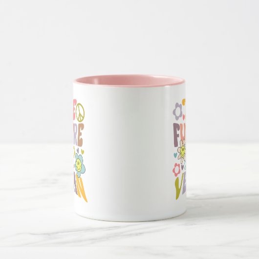 Trendy bloemen Retro Vegan Mok (Midden)