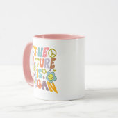 Trendy bloemen Retro Vegan Mok (Voorkant links)