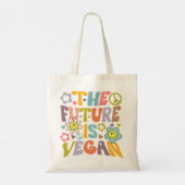 Trendy bloemen Retro Vegan Tote Bag (Achterkant)