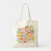 Trendy Bloemen Retro Waterverf Vegan Tote Bag (Achterkant)