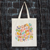 Trendy Bloemen Retro Waterverf Vegan Tote Bag