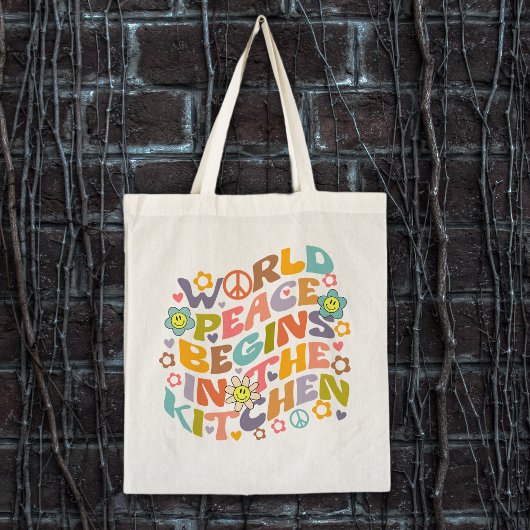 Trendy Bloemen Retro Waterverf Vegan Tote Bag