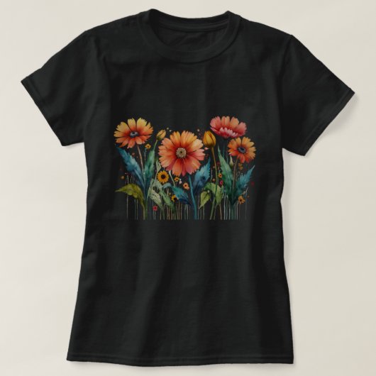Trendy Bloemen Shirt ,Design voor Vrouwen Uniek Ca (Design voorkant)