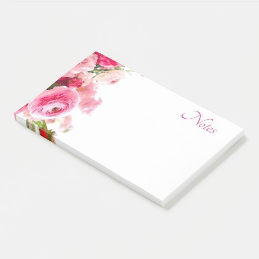 Trendy Bloemen Waterverf Sjabloon Custom Rozen Post-it® Notes (Schuin)