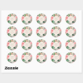 Trendy Bloemen Waterverf Tropisch groen Bruiloft Ronde Sticker (Vel)