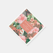 Trendy Bloemen Waterverf Tropisch groen Bruiloft Servet (Hoek)