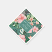 Trendy Bloemen Waterverf Tropisch groen Bruiloft Servet (Hoek)