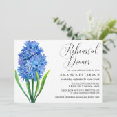 Trendy Bloemenblauw Hydrangea repetitie diner Kaart (Staand voorkant)