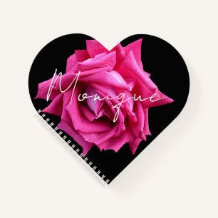 Trendy bloemenboho roze roos meisjeszwart recept n notitieboek