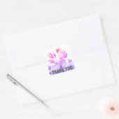 Trendy bloemendecor moderne bedankt vierkante sticker (Envelop)