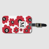 Trendy bloemenmonogram Bagagelabel (Voorkant (horizontaal))