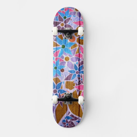 Trendy Bloemmotief #13 Persoonlijk Skateboard (Voorkant)