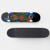 Trendy Bloemmotief #6 Skateboard (Horizontaal)