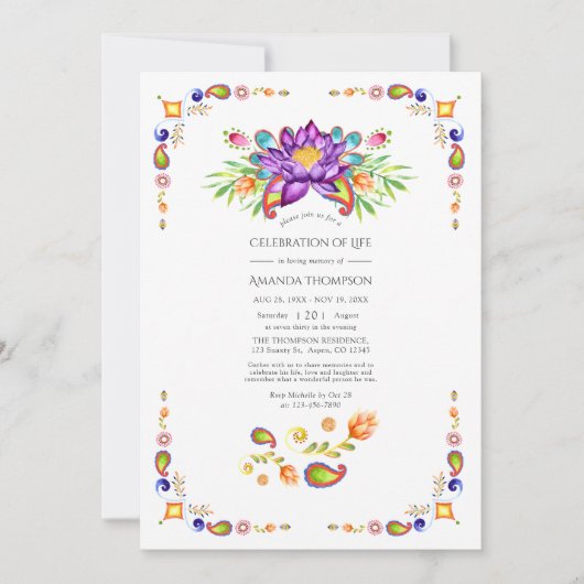 Trendy bloemmotief Indische viering van het leven Kaart (Voorkant)