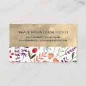 Trendy Bloemmotief | Monogram Visitekaartje (Achterkant)