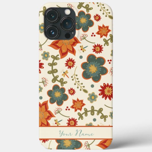 Trendy bloemmotief naam Inspirivity Case-Mate iPhone Case (Achterkant)