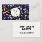 Trendy bloemmotief | Salonschaar Visitekaartje (Voorkant / Achterkant)