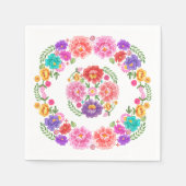 Trendy Bloemrijke Fiesta Patroon Mexicaanse Senori Servet (Voorkant)