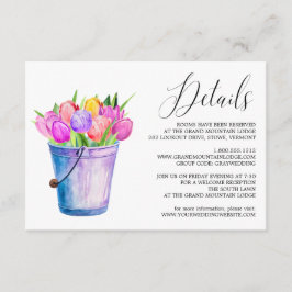 Trendy Bloemtulpen Emmer Bruiloft Details Kaart