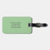 Trendy Blokletter Schaduw Monogram Groen Roze Bagagelabel (Achterkant horizontaal)