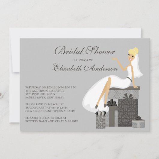 Trendy Blonde Bride Bridal Shower Kaart (Voorkant)