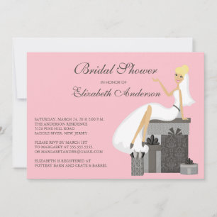 Trendy Blonde Bride Bridal Shower Kaart