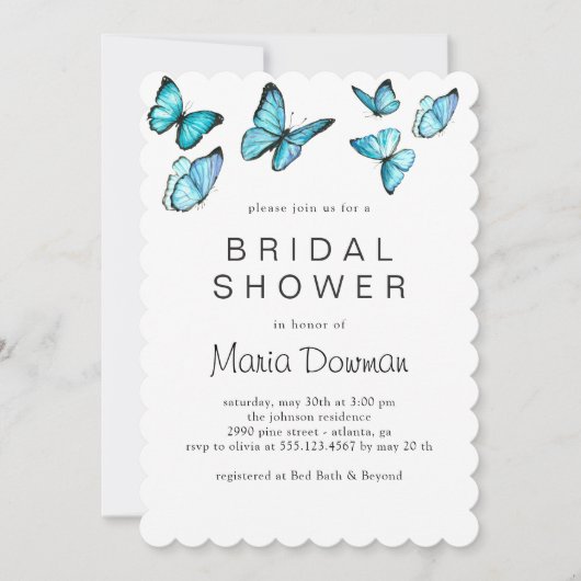 Trendy blue airy waterverf Vrijgezellenfeest in Kaart (Voorkant)