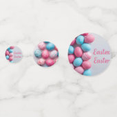 Trendy Blue and Pink Easter Eggs Pattern Paper  Confetti (Voorkanten)