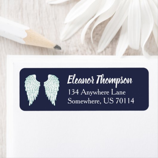 Trendy Blue Angel Wings Etiket (Insitu)