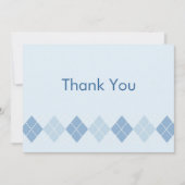 Trendy Blue Argyle Flat Bedankt voor je briefkaart (Voorkant)