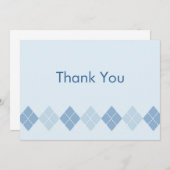 Trendy Blue Argyle Flat Bedankt voor je briefkaart (Voorkant / Achterkant)