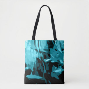 Trendy Blue Blauwgroen Aqua Camo Pattern Tote Bag