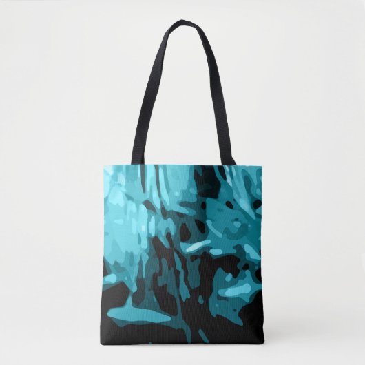Trendy Blue Blauwgroen Aqua Camo Pattern Tote Bag (Voorkant)