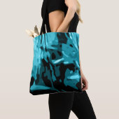 Trendy Blue Blauwgroen Aqua Camo Pattern Tote Bag (Dichtbij)