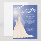 Trendy Blue BLONDE Bride Vrijgezellenfeest Invite Kaart (Voorkant / Achterkant)