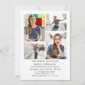 Trendy Blue Bow Coquette 5 FOTO Afstudeerfeest Kaart (Achterkant)