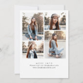 Trendy Blue Bow Ribbon 4 FOTO Afstudeerfeest Kaart (Achterkant)