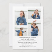 Trendy Blue Bow Ribbon 5 FOTO Afstudeerfeest Kaart (Achterkant)