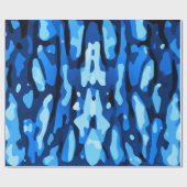 Trendy Blue Camo Abstract Pattern Cadeaupapier (Vlak)
