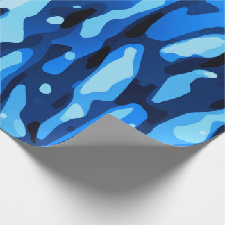 Trendy Blue Camo Abstract Pattern Cadeaupapier