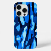 Trendy Blue Camo Abstract Pattern Case-Mate iPhone Case (Achterkant)