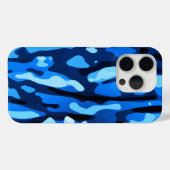 Trendy Blue Camo Abstract Pattern Case-Mate iPhone Case (Achterkant (horizontaal))