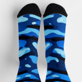 Trendy Blue Camo Abstract Pattern Sokken (Top)