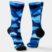Trendy Blue Camo Abstract Pattern Sokken (Gebogen)